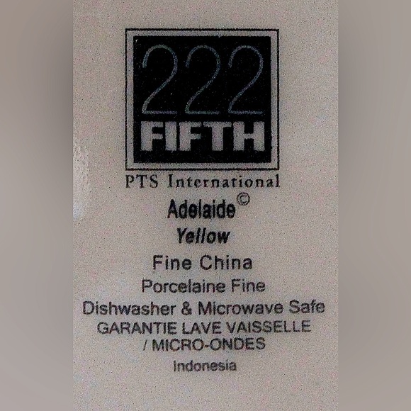 222 FIFTH ADELAIDE YELLOW PLATTER PORCELAIN NEW 14 INCH NEW - Picture 6 of 6